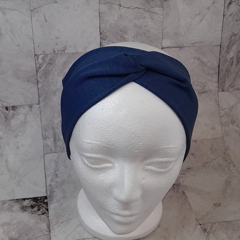 Denim Turban Headband, Blue stretch Jeans headband